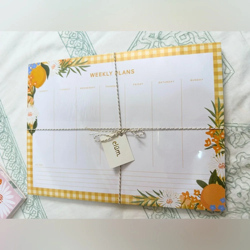 NWT Elūm Designs Stationery Planning Trio Set - Citrus Florals - Set of 3